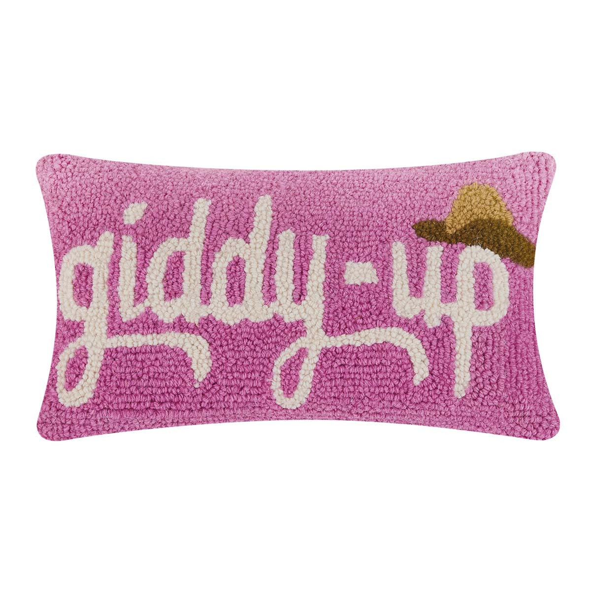 Rustic Cowgirl Ride Hooked Pillow