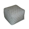 Square, Silver Braided Ottoman