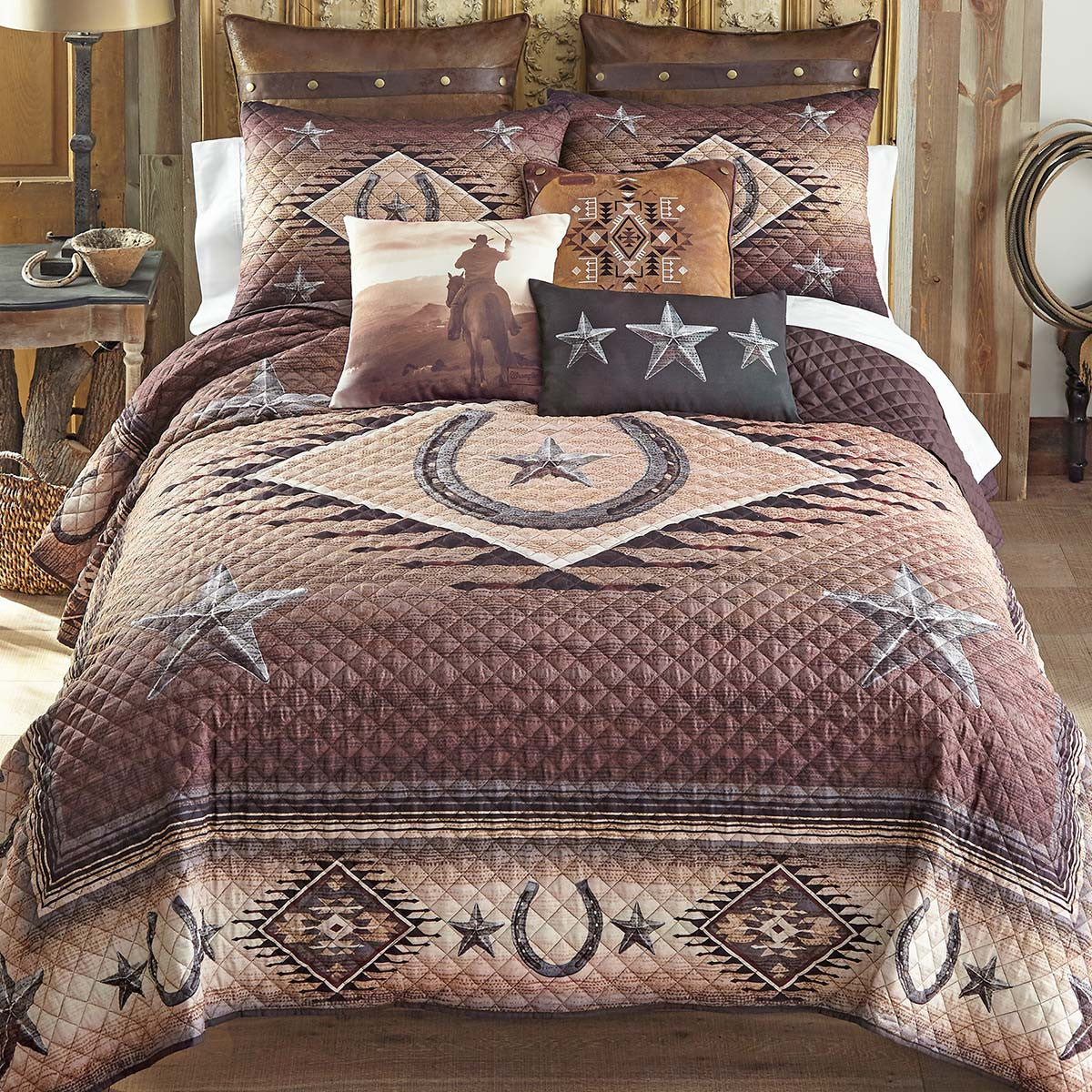 Western Star Quilt Bed Set - King