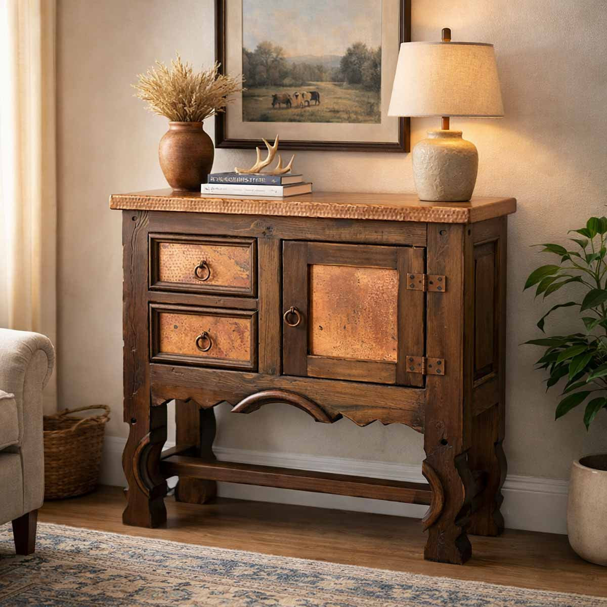 Amarillo Yoke Cabinet with Copper Top