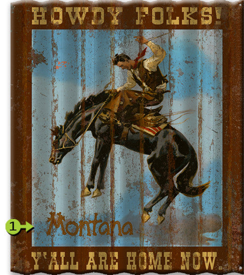 Y'all Are Home Personalized Corrugated Metal Sign