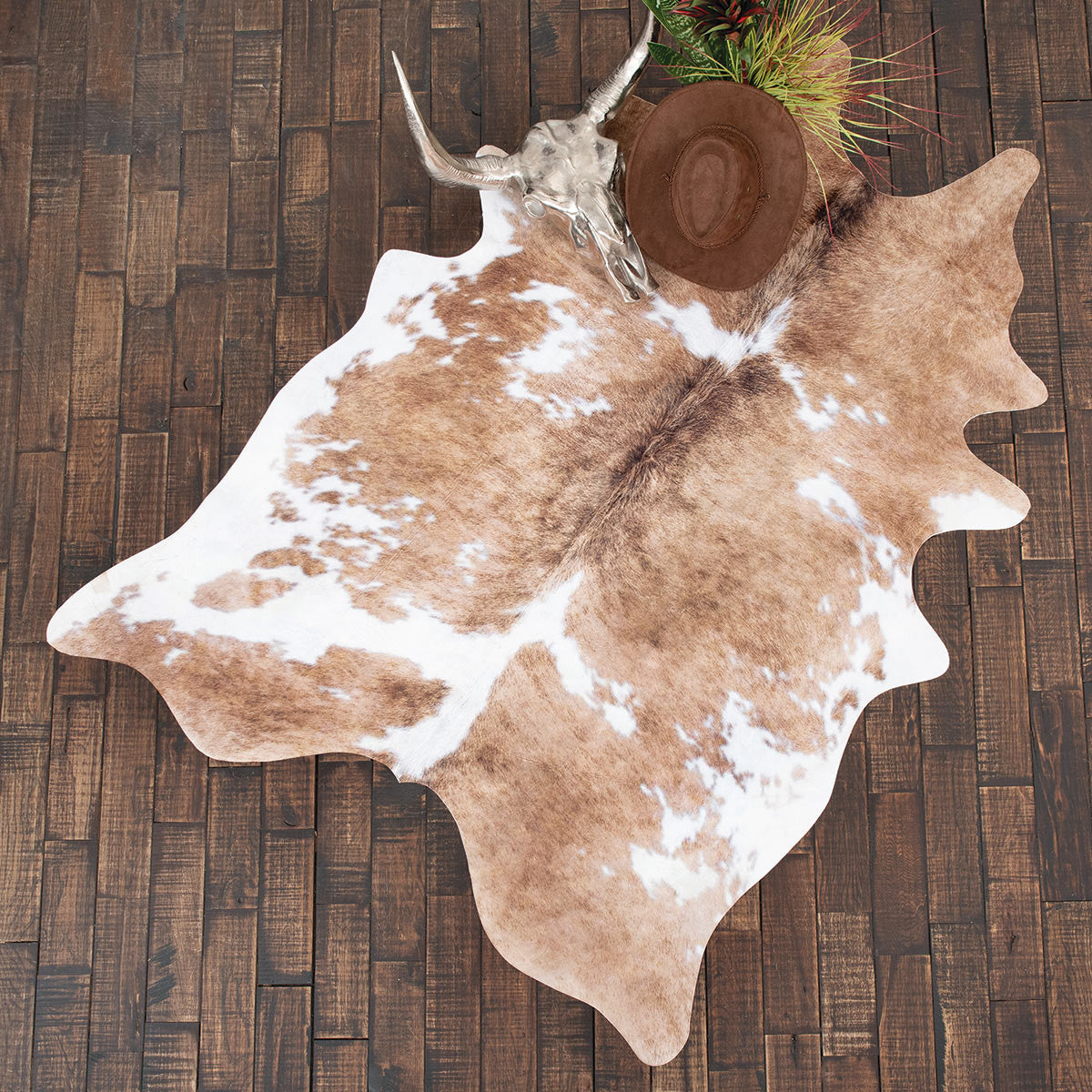Light Brindle Cowhide Rug - Large
