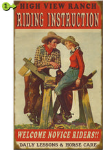 Riding Instruction Personalized Sign - 14 x 24