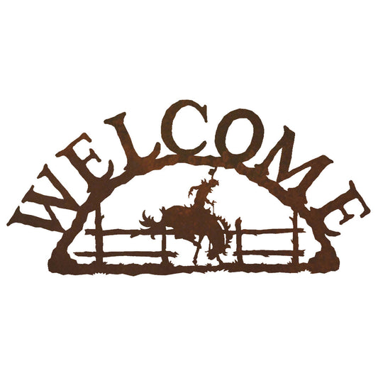 Bronco Welcome Metal Wall Hanging