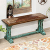 Turquoise Creek Tooled Leather Bench
