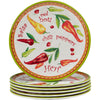 Chili Peppers Salad Plates - Set of 6