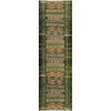 Tribal Stripes Green Indoor/Outdoor Rug - 2 x 8