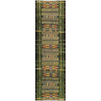 Tribal Stripes Green Indoor/Outdoor Rug - 2 x 8