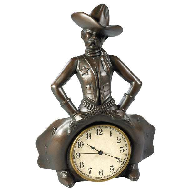 Bowlegged Cowboy Clock - Bronze