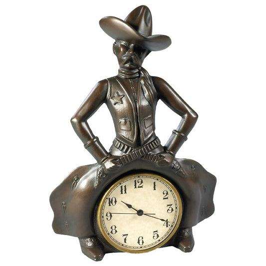 Bowlegged Cowboy Clock - Bronze