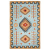 Mesa Tribal Light Blue Rug - 5 x 8