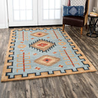 Mesa Tribal Light Blue Rug Collection