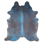 Metallic Blue & Brown Cowhide Rugs