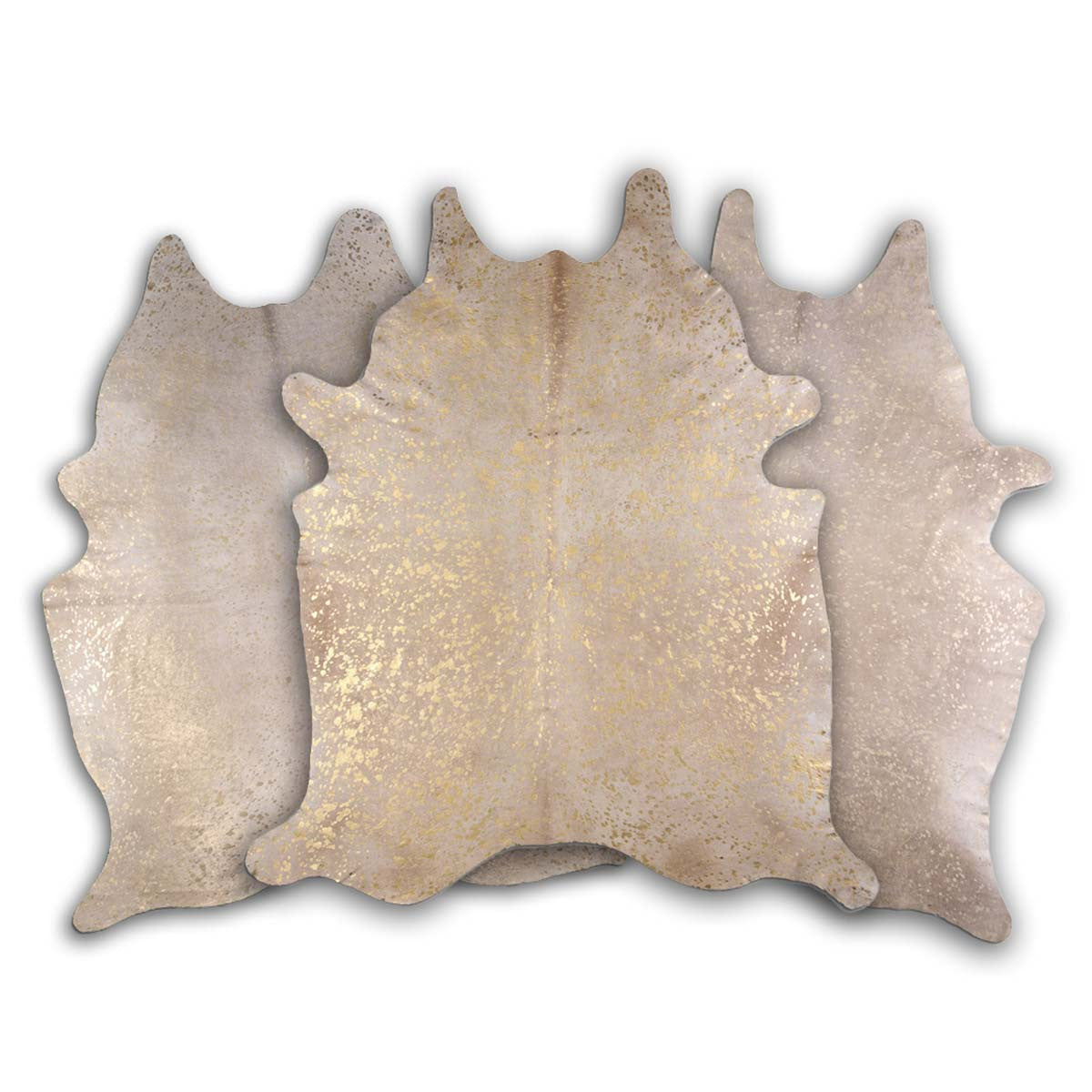 Metallic Gold & Tan Cowhide Rugs