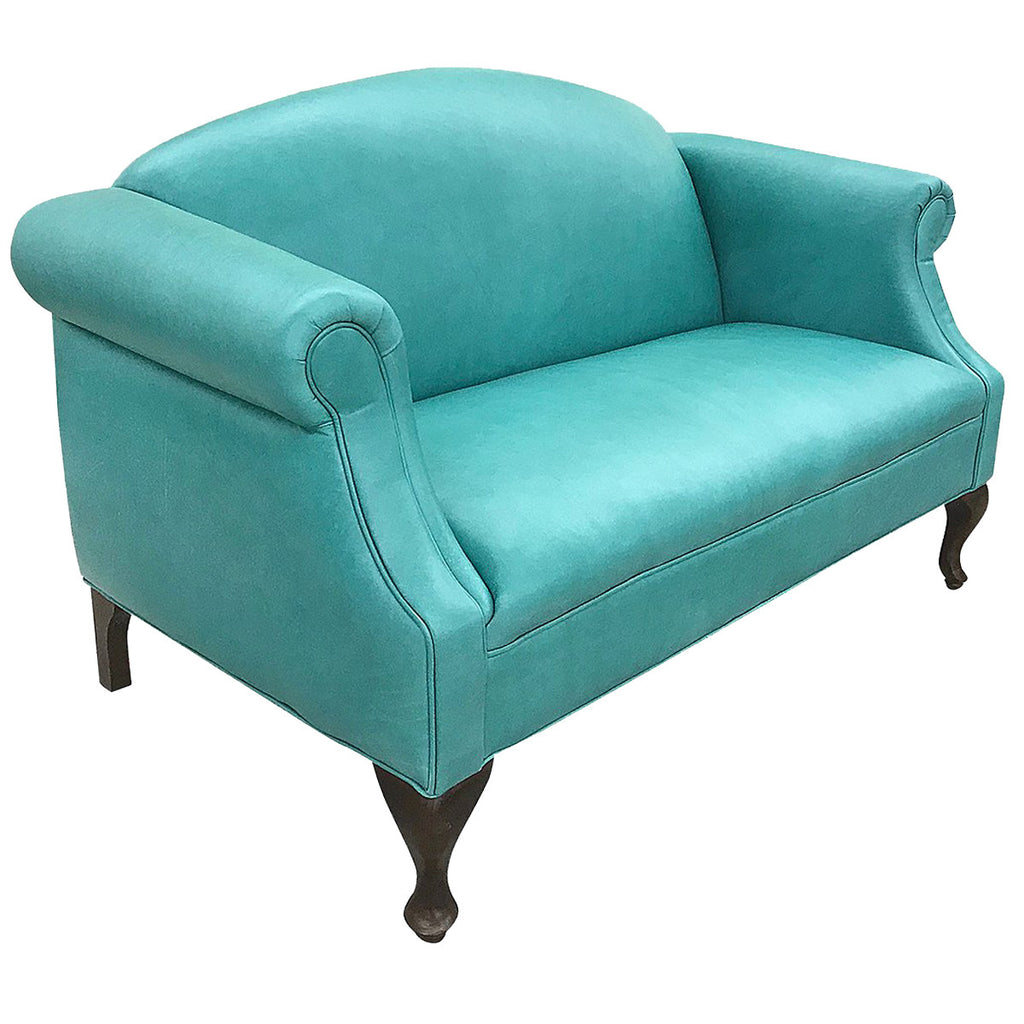 Nuevo Azul Contemporary Leather Settee
