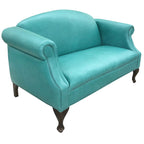 Nuevo Azul Contemporary Leather Settee