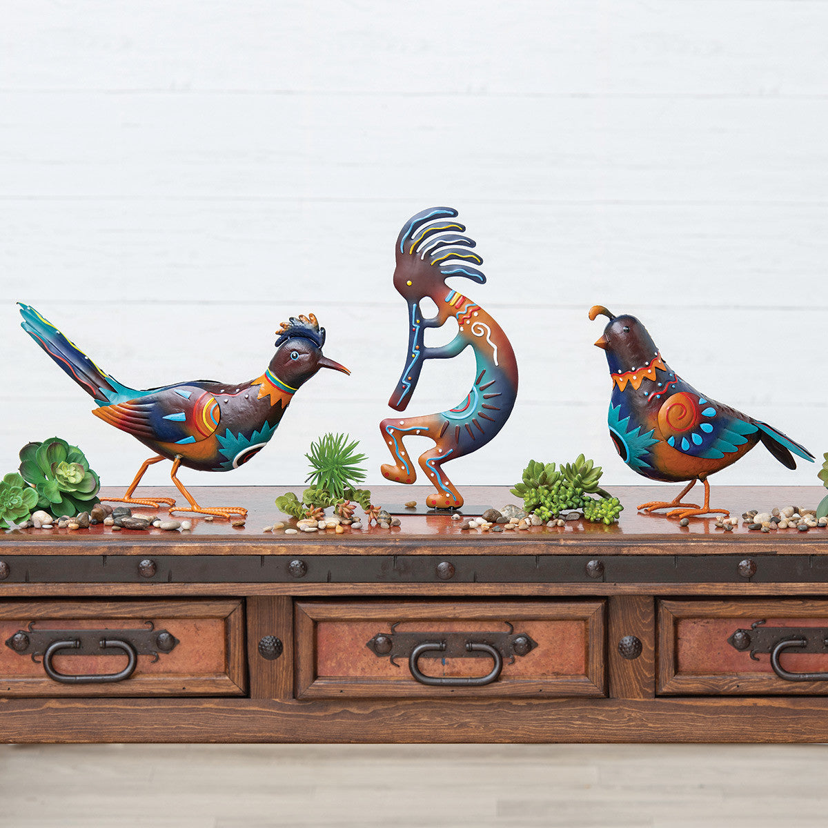 Painted Desert Quail Metal Decor