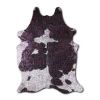 Rainbow Metallic Black & White Cowhide Rugs