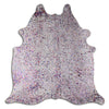 Rainbow Metallic White Cowhide Rugs
