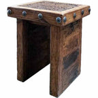 Recycled Wood Beam Side Table