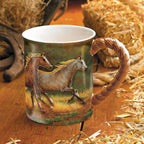 Running Horses Sculpted Mug - SALE