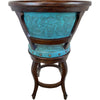 Spanish Heritage Swivel Counter Stool with Back - Teal