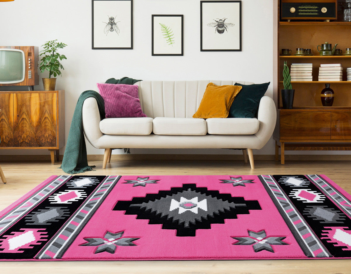 Star Vision Pink Rug - 2 x 3