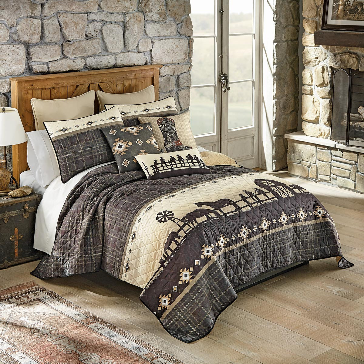 Sunset Ranch Cowboys Pillow
