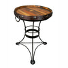 Tequila Barrel Top Table with Horseshoe Feet