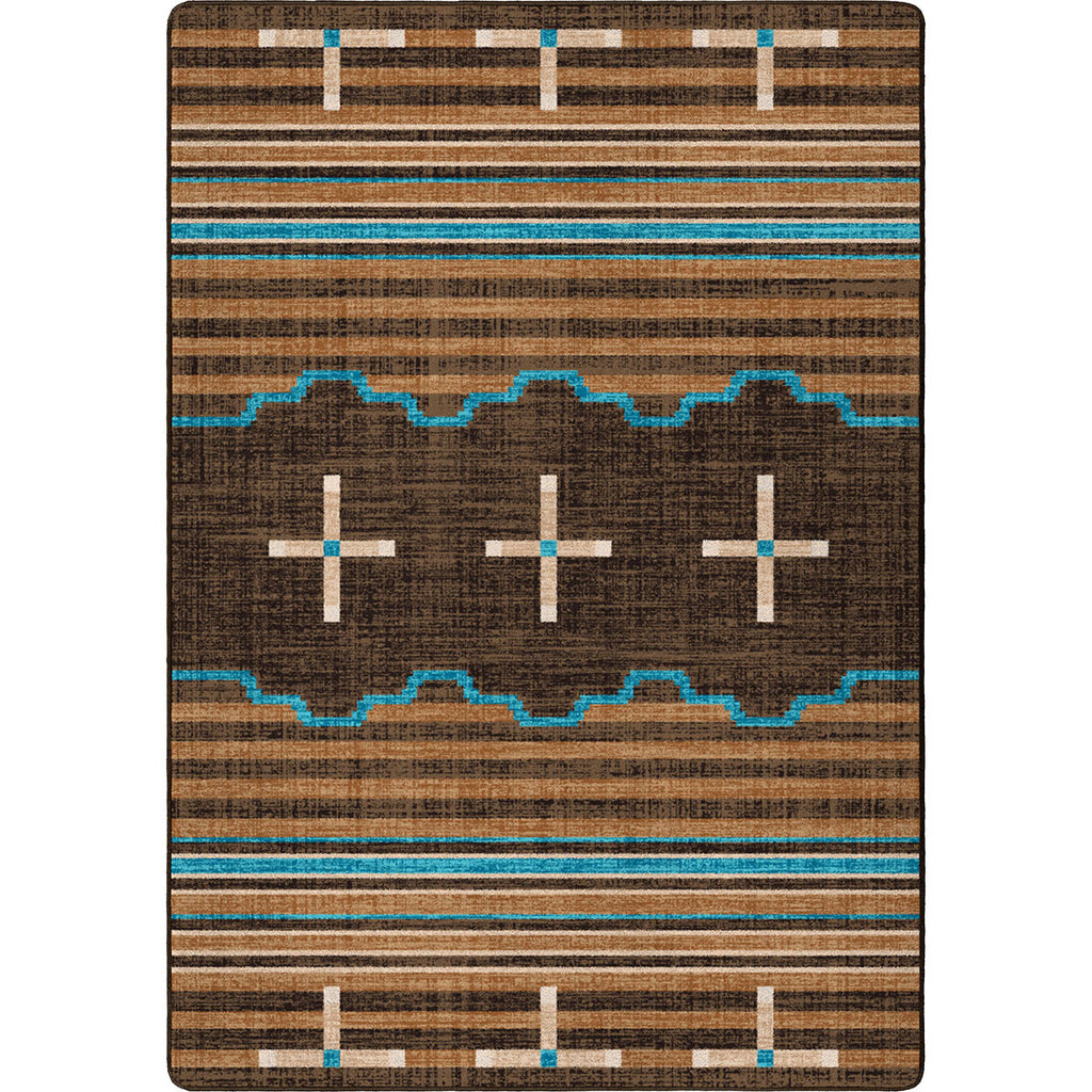 Three Chiefs Suede & Teal Rug - 3 x 4
