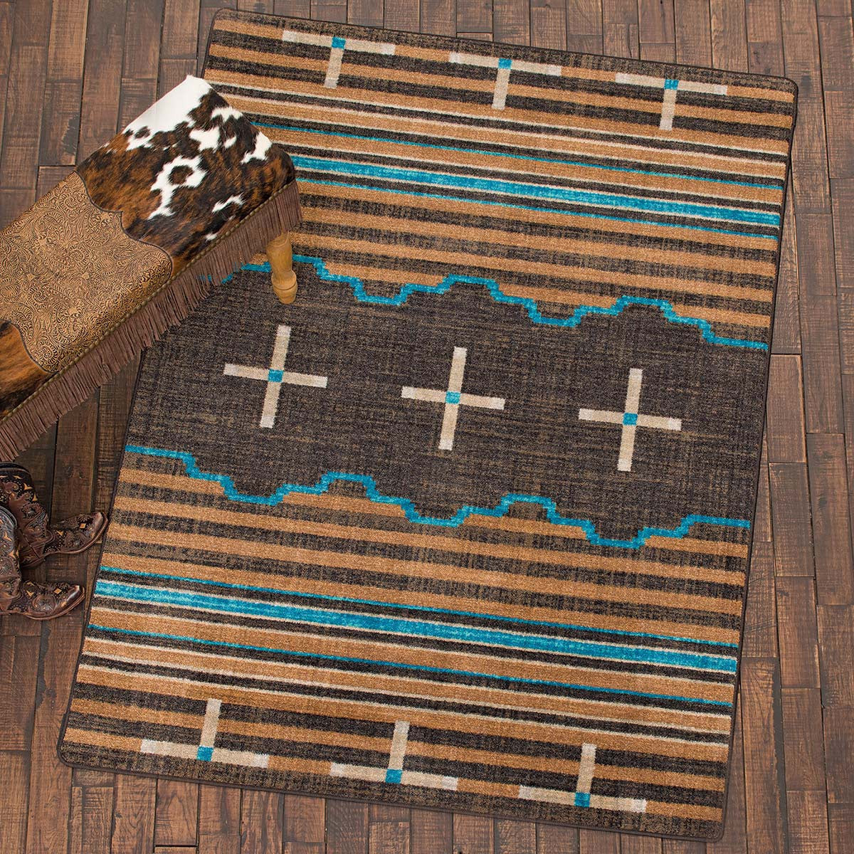 Three Chiefs Suede & Teal Rug Collection