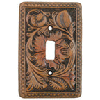 Tooled Leather Switch Plate Covers