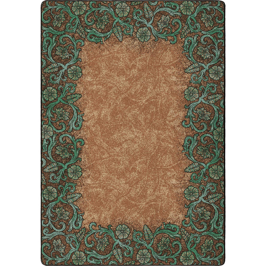 Tooled Turquoise Rug - 8 x 11