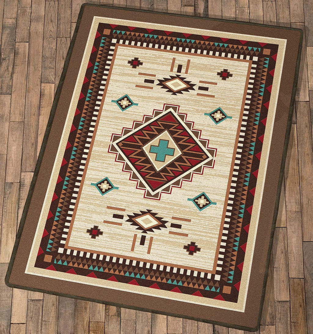 Turquoise Cross Rug - 8 x 11