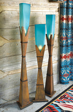 Turquoise Glass Floor Lamps