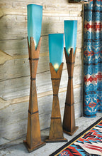 Turquoise Glass Floor Lamps