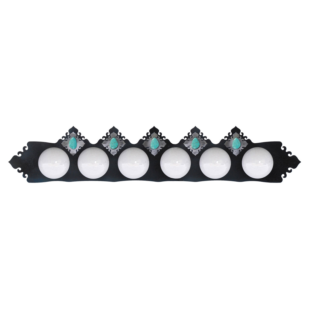 Turquoise Stone Vanity Fixture - 6 Light