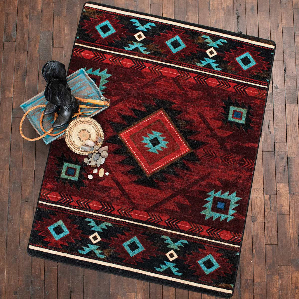 Whiskey River Red Rug Collection
