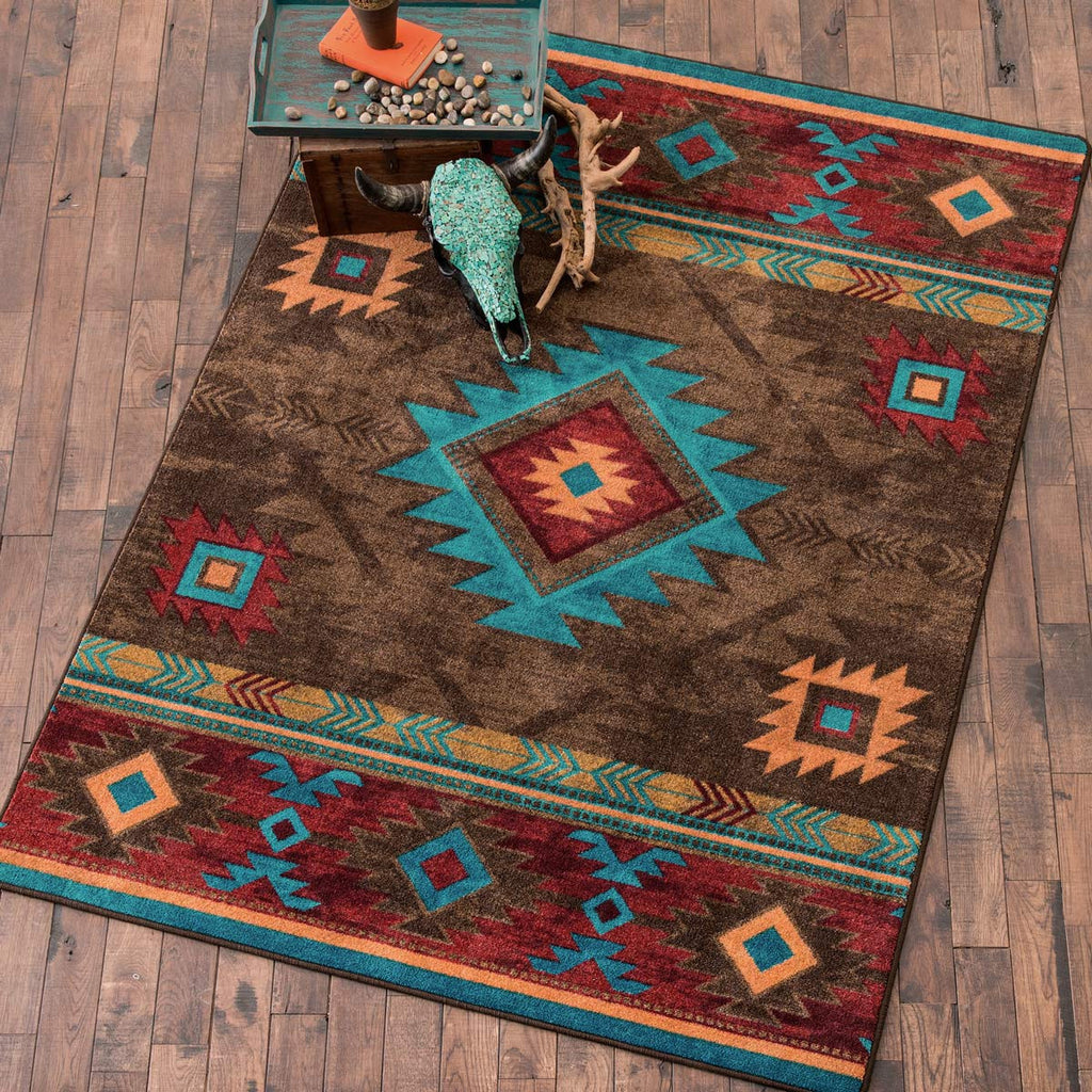 Whiskey River Turquoise Rug Collection