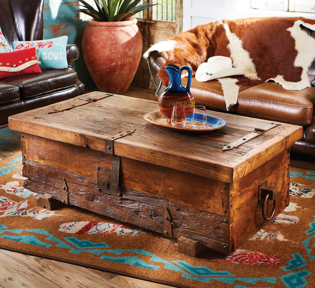 Old West Rustic Coffee Table Lone Star Western Decor