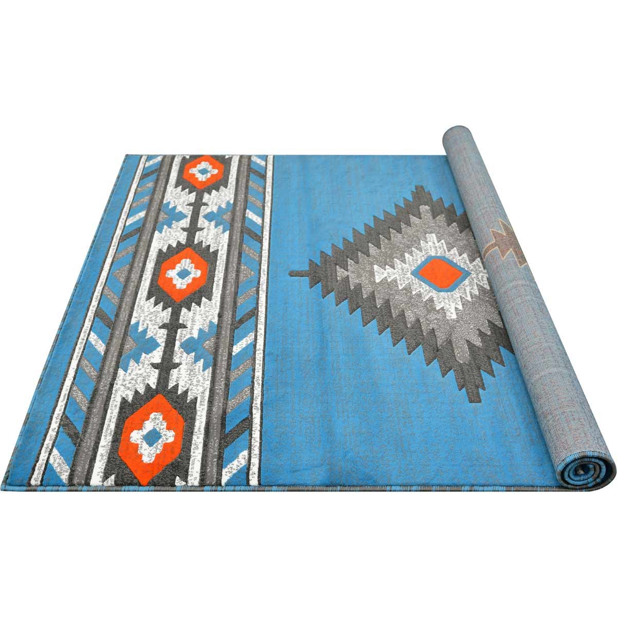 Hacienda Sky Blue Rug - 8 x 10 | Lone Star Western Decor