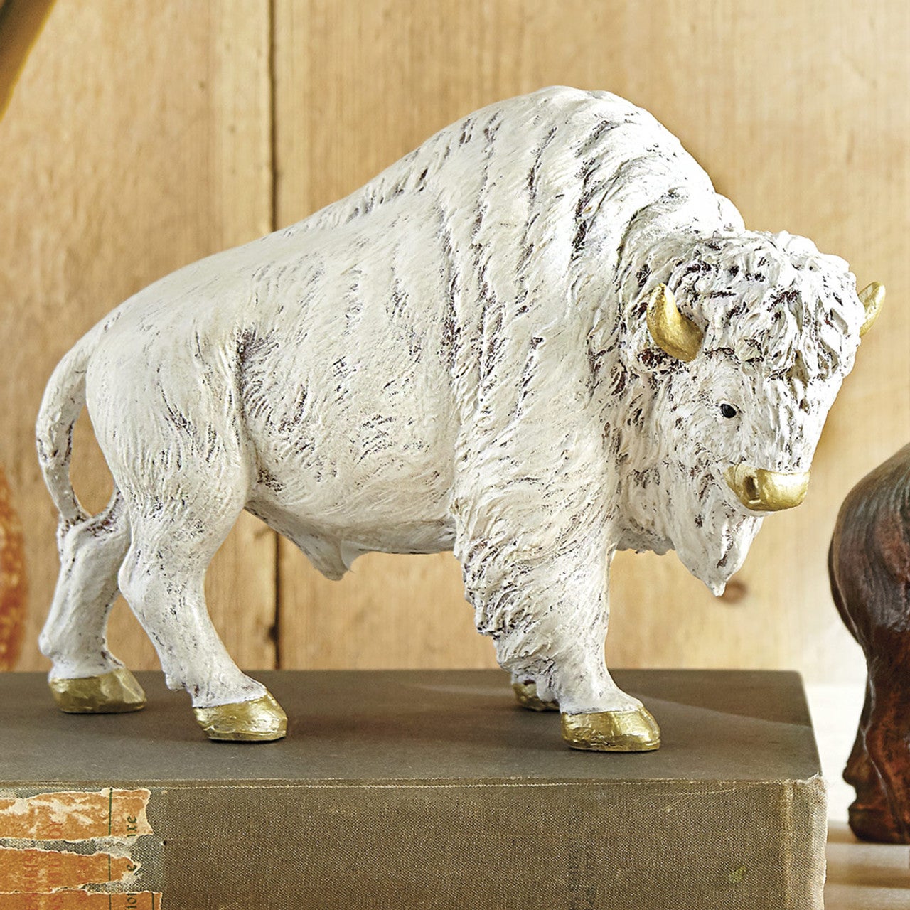 Sacred White Buffalo Sculpture | Lone Star Western Decor