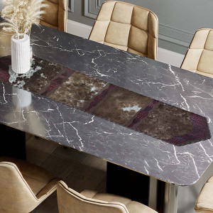 Red Faux Gator Embossed Leather Table Runners