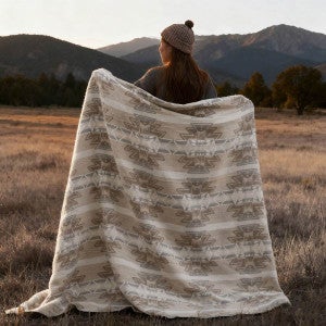 Manitoba Cotton Blend Neutral Blanket