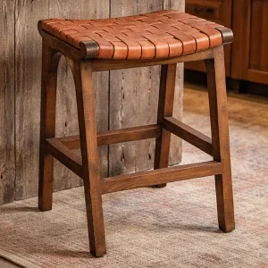 Tupelo Braided Leather Barstool