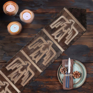 Lightning Hawk Brindle Leather Table Runners