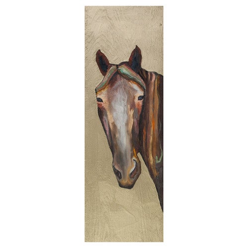 Golden Horse Stare Wall Art