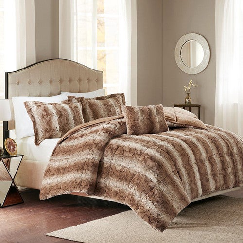 Jackson Tan Faux Fur Bedding Collection