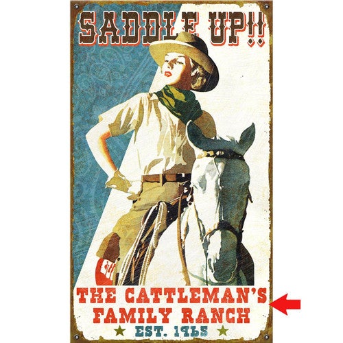 Saddle Up Personalized Signs