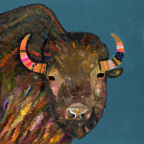 Chic Buffalo Blue Canvas Art
